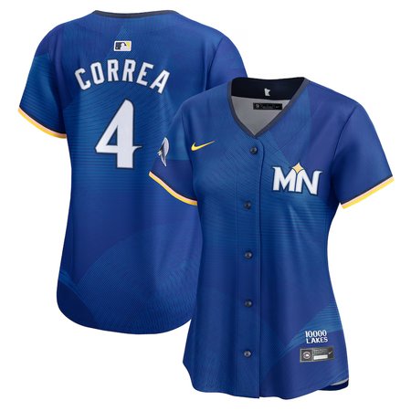 Women's Minnesota Twins #4 Carlos Correa Royal 2024 City Connect Limited Jersey